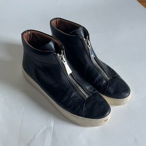 Frye zip up leather high tops